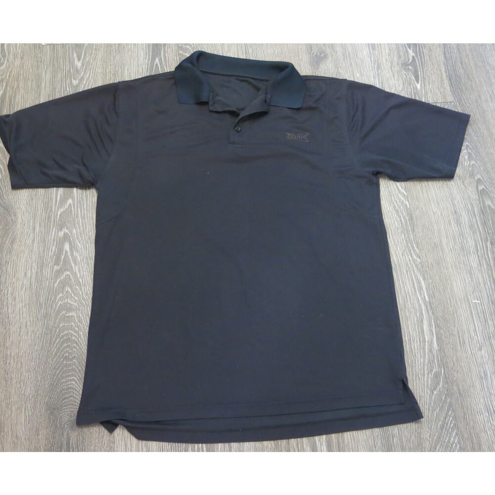 SONIC DRIVE IN Crew Polo Shirt Embroidered Logo Mint Size L* Men Uniform Black